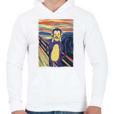 PRINTFASHION Majom sikoly - Férfi kapucnis pulóver - Fehér