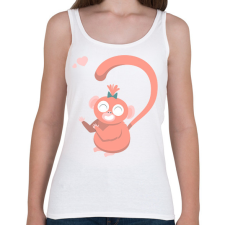 PRINTFASHION Majom szív - női - Női atléta - Fehér női trikó