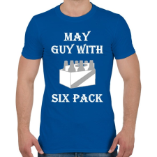 PRINTFASHION Májusban született kockás hasú 2 - Férfi póló - Királykék férfi póló