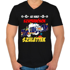 PRINTFASHION Májusban született szuperhős - Férfi V-nyakú póló - Fekete férfi póló