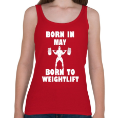 PRINTFASHION Májusban születve - súlyemelésre születve - Női atléta - Cseresznyepiros