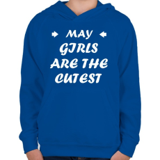 PRINTFASHION Májusi csajok a legcukibbak - Gyerek kapucnis pulóver - Királykék