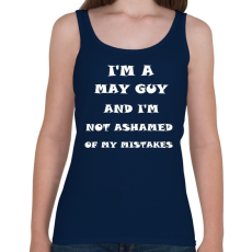 PRINTFASHION Májusi vagyok és nem szégyellem a hibáimat - Női atléta - Sötétkék