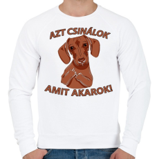 PRINTFASHION Makacs Tacskó - Férfi pulóver - Fehér