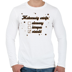 PRINTFASHION Makacsság szintje - Férfi hosszú ujjú póló - Fehér