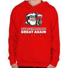 PRINTFASHION MAKE CHRISTMAS GREAT AGAIN 2 - Gyerek kapucnis pulóver - Piros