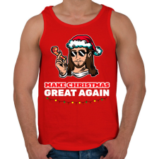 PRINTFASHION MAKE CHRISTMAS GREAT AGAIN 3 - Férfi atléta - Piros atléta, trikó