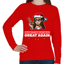 PRINTFASHION MAKE CHRISTMAS GREAT AGAIN 3 - Női pulóver - Piros női pulóver, kardigán