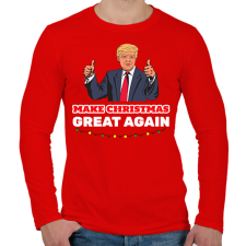 PRINTFASHION MAKE CHRISTMAS GREAT AGAIN - Férfi hosszú ujjú póló - Piros férfi póló