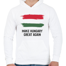 PRINTFASHION MAKE HUNGARY - Férfi kapucnis pulóver - Fehér férfi pulóver, kardigán