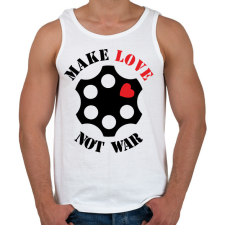 PRINTFASHION make love not war - Férfi atléta - Fehér atléta, trikó