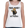 PRINTFASHION Make money not friends - Női atléta - Fehér