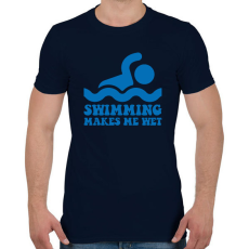 PRINTFASHION Makes me wet - Férfi póló - Sötétkék