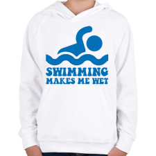 PRINTFASHION Makes me wet - Gyerek kapucnis pulóver - Fehér gyerek pulóver, kardigán