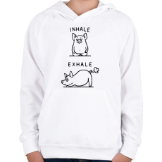 PRINTFASHION Malac jóga - Gyerek kapucnis pulóver - Fehér