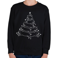 PRINTFASHION Malac karácsonyfa - Gyerek pulóver - Fekete