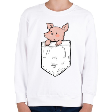 PRINTFASHION Malac zsebben - Gyerek pulóver - Fehér