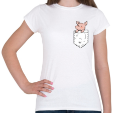 PRINTFASHION Malac zsebben - Női póló - Fehér női póló