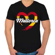 PRINTFASHION Mallorca - Férfi V-nyakú póló - Fekete férfi póló