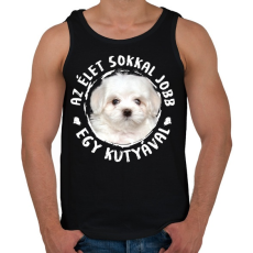 PRINTFASHION Máltai selyem - Férfi atléta - Fekete