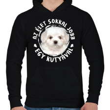 PRINTFASHION Máltai selyem - Férfi kapucnis pulóver - Fekete férfi pulóver, kardigán