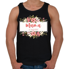 PRINTFASHION Mama a legjobb! - Virágos - Férfi atléta - Fekete