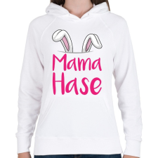 PRINTFASHION Mama Hase - Női kapucnis pulóver - Fehér női pulóver, kardigán