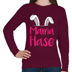 PRINTFASHION Mama Hase - Női pulóver - Bordó