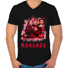 PRINTFASHION Mamamoo - Férfi V-nyakú póló - Fekete férfi póló