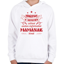 PRINTFASHION Mamának hívnak - Gyerek kapucnis pulóver - Fehér gyerek pulóver, kardigán