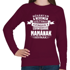 PRINTFASHION Mamának hívnak - Női pulóver - Bordó