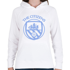 PRINTFASHION Man City - Női kapucnis pulóver - Fehér