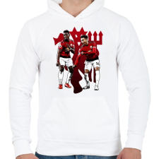 PRINTFASHION Man Utd - Pogba Lingard - Férfi kapucnis pulóver - Fehér férfi pulóver, kardigán