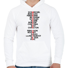 PRINTFASHION Manchester United - Férfi kapucnis pulóver - Fehér férfi pulóver, kardigán