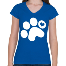 PRINTFASHION Mancsimádat  - Női V-nyakú póló - Királykék