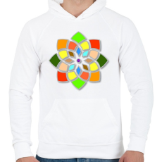 PRINTFASHION Mandala 6 - Férfi kapucnis pulóver - Fehér