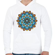 PRINTFASHION mandala - Férfi kapucnis pulóver - Fehér férfi pulóver, kardigán