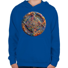 PRINTFASHION mandala - Gyerek kapucnis pulóver - Királykék