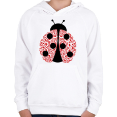 PRINTFASHION Mandala katica - Gyerek kapucnis pulóver - Fehér