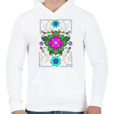 PRINTFASHION Mandala minta 1. - Férfi kapucnis pulóver - Fehér férfi pulóver, kardigán