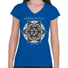 PRINTFASHION Mandala - Női V-nyakú póló - Királykék