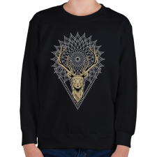 PRINTFASHION Mandala szarvas - Gyerek pulóver - Fekete gyerek pulóver, kardigán
