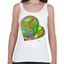 PRINTFASHION Mandala szív - Női atléta - Fehér női trikó