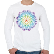 PRINTFASHION Mandala virág - Férfi hosszú ujjú póló - Fehér