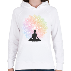 PRINTFASHION Mandala yoga - Női kapucnis pulóver - Fehér