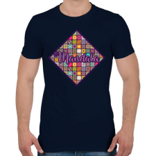 PRINTFASHION Mandalák - Férfi póló - Sötétkék férfi póló