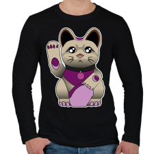PRINTFASHION maneki neko - Férfi hosszú ujjú póló - Fekete férfi póló