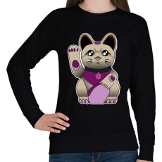 PRINTFASHION maneki neko - Női pulóver - Fekete