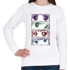 PRINTFASHION Manga szemek - eyes - Női pulóver - Fehér női pulóver, kardigán