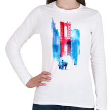 PRINTFASHION Manhattan Bridge - Női hosszú ujjú póló - Fehér női póló